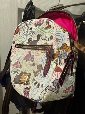 Dooney & Bourke White Multicolor Disney Cat Carousel Mini Backpack